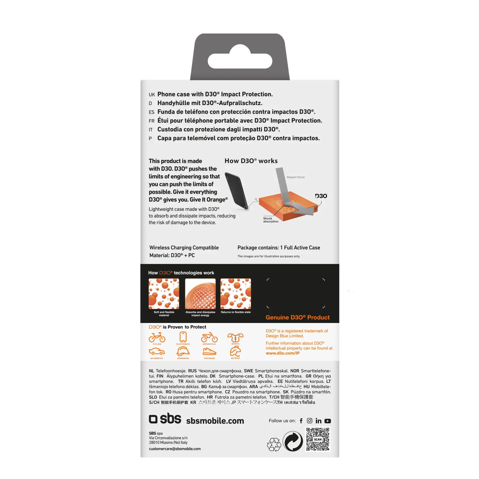 Etui SBS D3O do iPhone 16 Czarny