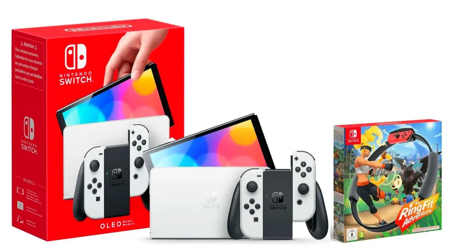 Konsola Nintendo Switch OLED Biały + Ring Fit Adventure