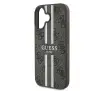 Etui Guess 4G Printed Stripes MagSafe do iPhone 16 Plus Brązowy