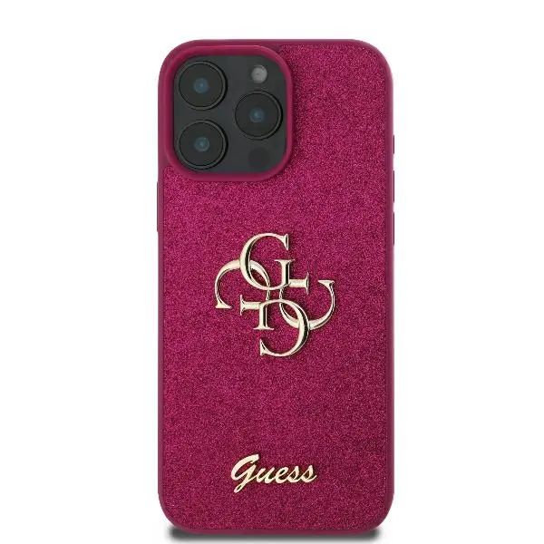 Etui Guess hardcase Fixed Glitter Big 4G do iPhone 16 Pro Max Fioletowy