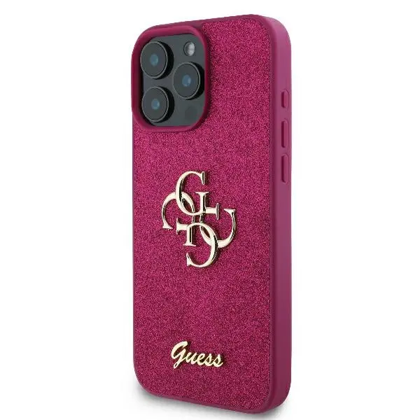 Etui Guess hardcase Fixed Glitter Big 4G do iPhone 16 Pro Max Fioletowy