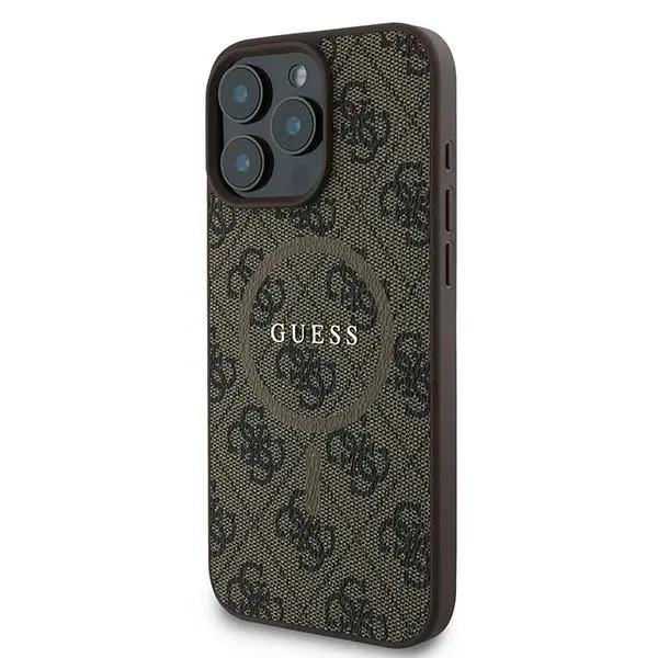 Etui Guess hardcase 4G Ring Classic Logo MagSafe  iPhone 16 Pro Brązowy