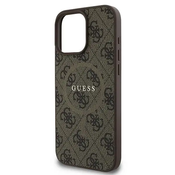 Etui Guess hardcase 4G Ring Classic Logo MagSafe  iPhone 16 Pro Brązowy