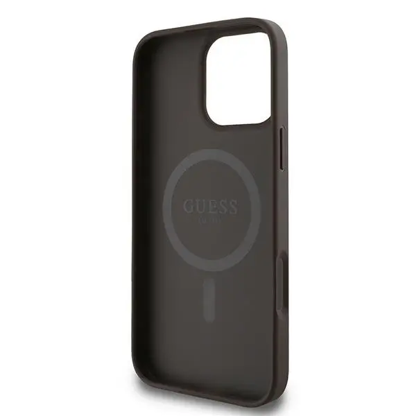 Etui Guess hardcase 4G Ring Classic Logo MagSafe  iPhone 16 Pro Brązowy