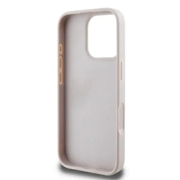 Etui Guess Leather Metal Logo Strass Crossbody do iPhone 16 Pro Max Różowy