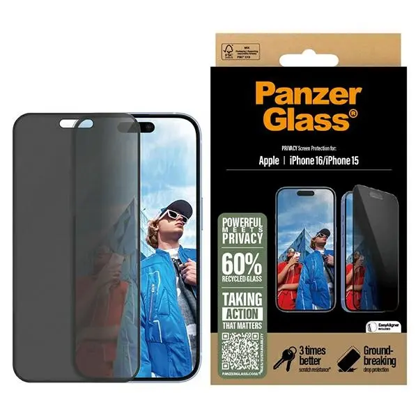 Szkło hartowane PanzerGlass Privacy Screen Protector do iPhone 16