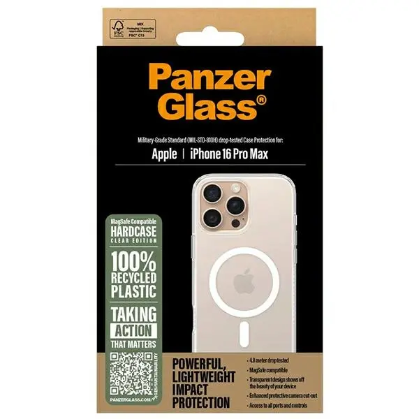 Etui PanzerGlass HardCase MagSafe do iPhone 16 Pro Max Przezroczysto-biały