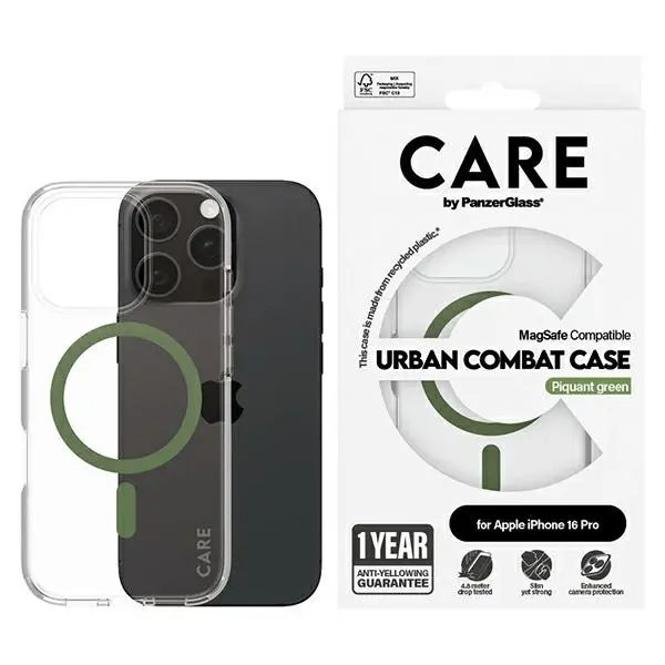 Etui PanzerGlass Flagship Case MagSafe do iPhone 16 Pro Zielony