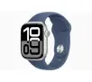 Smartwatch Apple Watch Series 10 GPS 46mm z aluminium srebrny pasek sportowy denim M/L