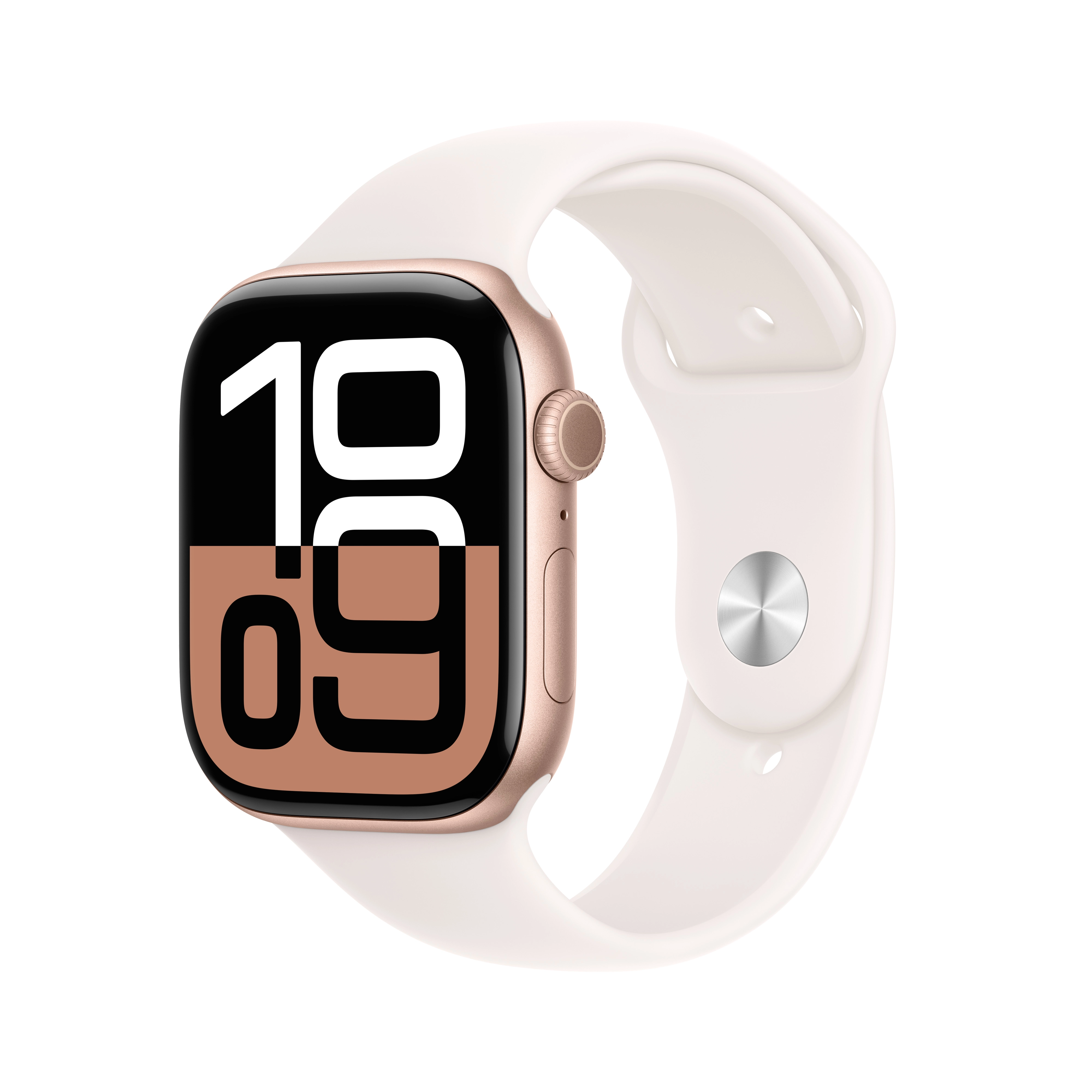 Apple Watch Series 10 GPS AI + Cellular AI 46mm aluminium różowe złoto pasek sportowy w kolorze łagodnego różu S/M