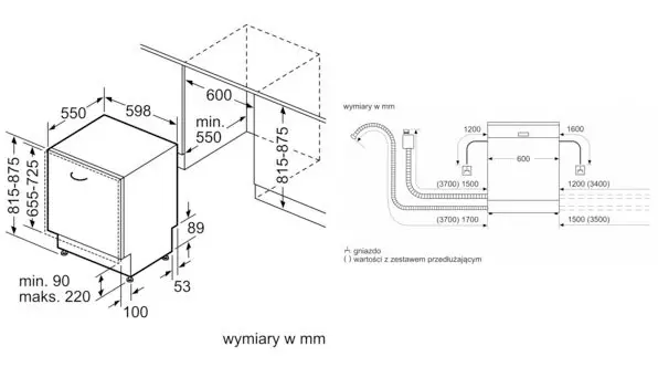 Zmywarka Siemens iQ500 SN65EX13CE 59,8cm Automatyczne otwieranie drzwi Szuflada na sztućce Zdalne sterowanie