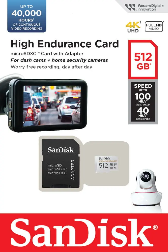 Karta pamięci SanDisk High Endurance microSDXC 512GB V30