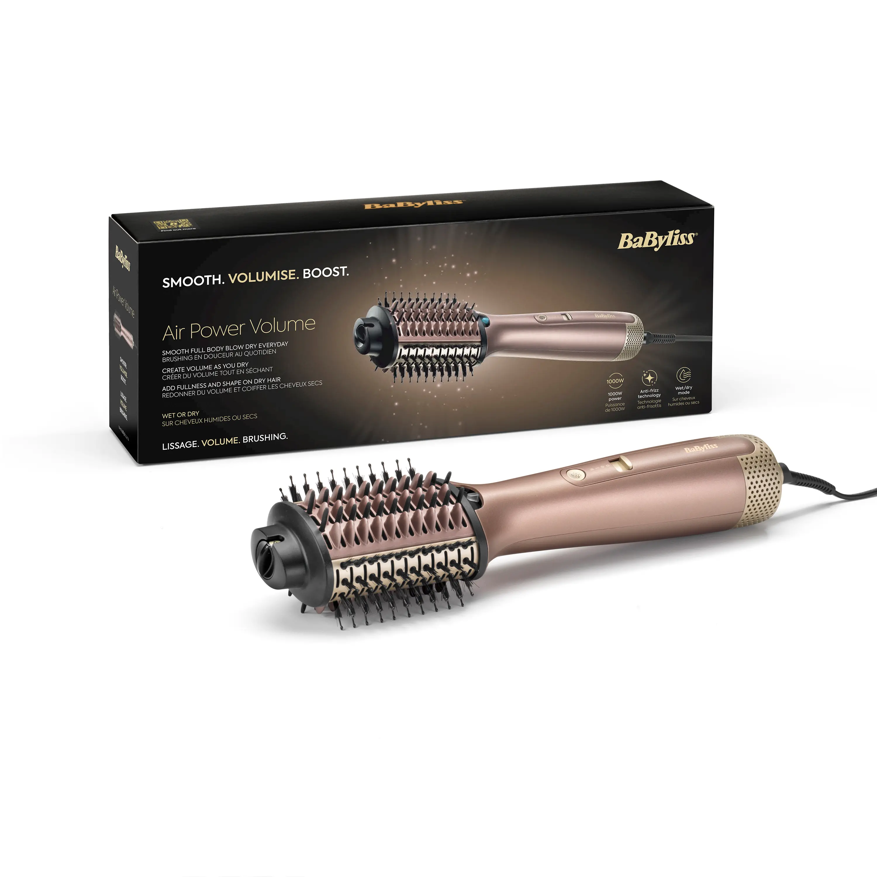 Suszarko-lokówka BaByliss Air Volume AS95E 1000W Jonizacja Zimny nawiew 3 poziomy temperatury