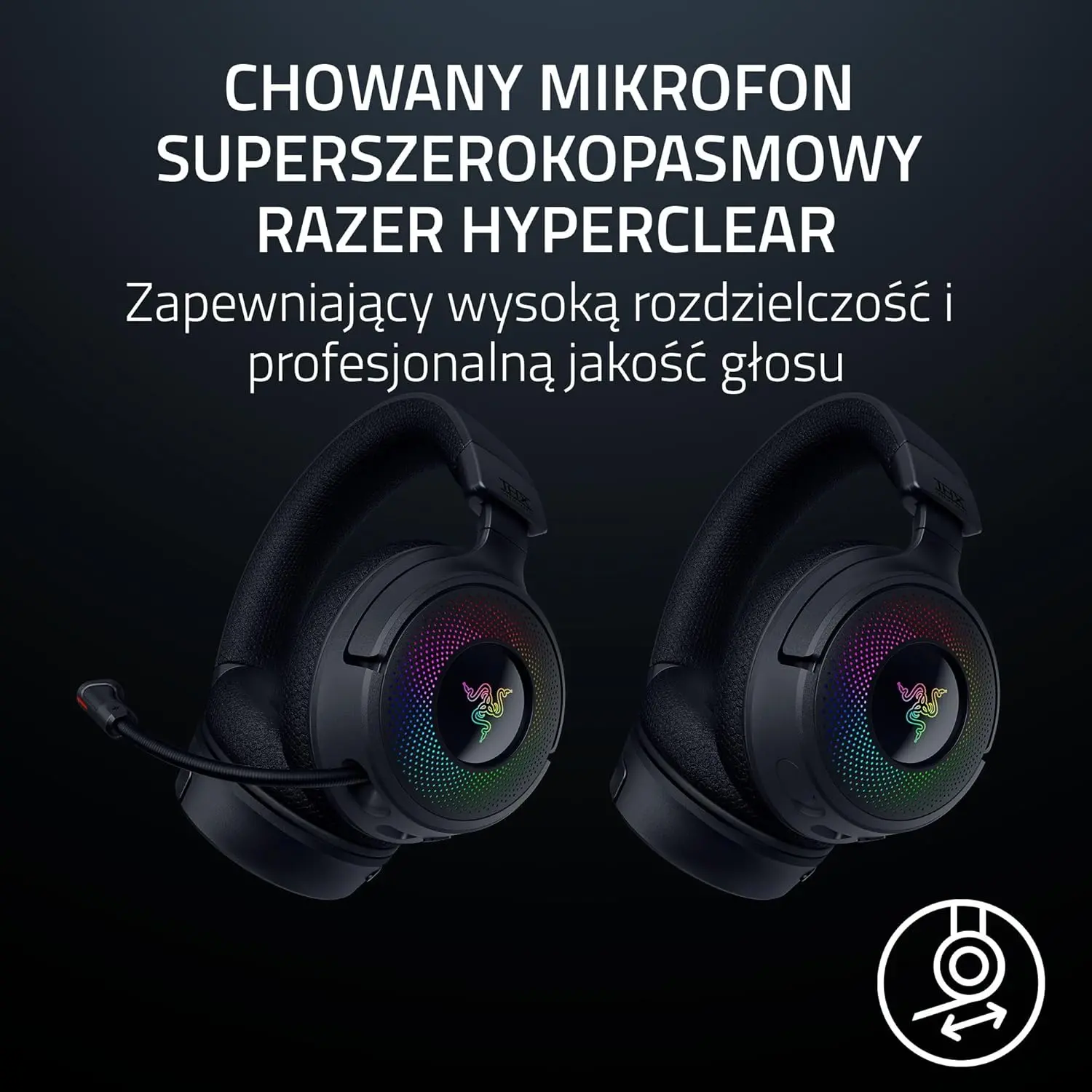 Słuchawki bezprzewodowe z mikrofonem Razer Kraken V4 Nauszne Czarny