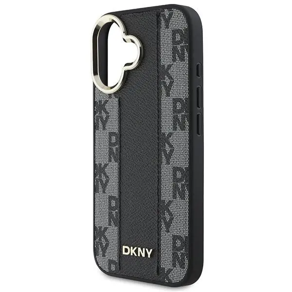 Etui DKNY Checkered Pattern MagSafe do iPhone 16 Plus Czarny