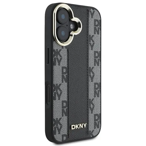 Etui DKNY Checkered Pattern MagSafe do iPhone 16 Plus Czarny