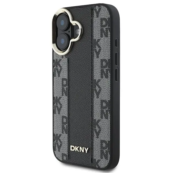 Etui DKNY Checkered Pattern MagSafe do iPhone 16 Plus Czarny
