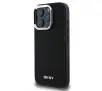 Etui DKNY Plain Silver Logo MagSafe do iPhone 16 Pro Czarny