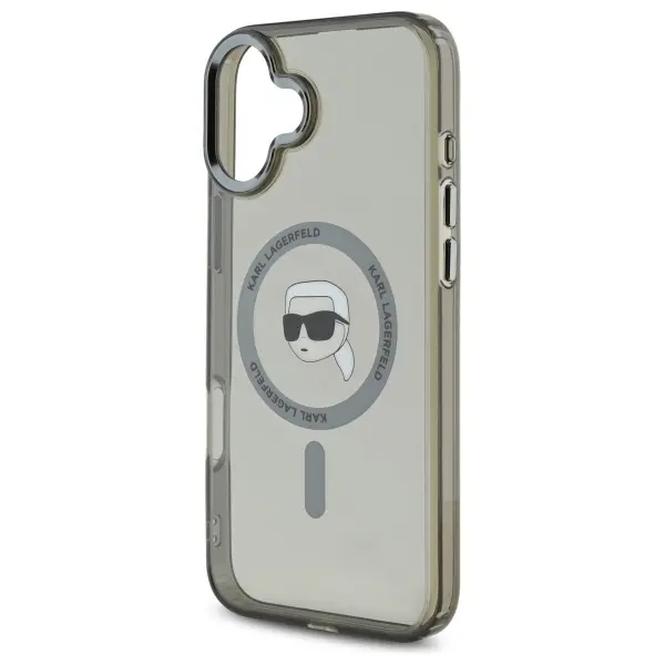 Etui Karl Lagerfeld IML Metal Karl Head MagSafe do iPhone 16 Czarny