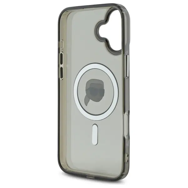Etui Karl Lagerfeld IML Metal Karl Head MagSafe do iPhone 16 Czarny