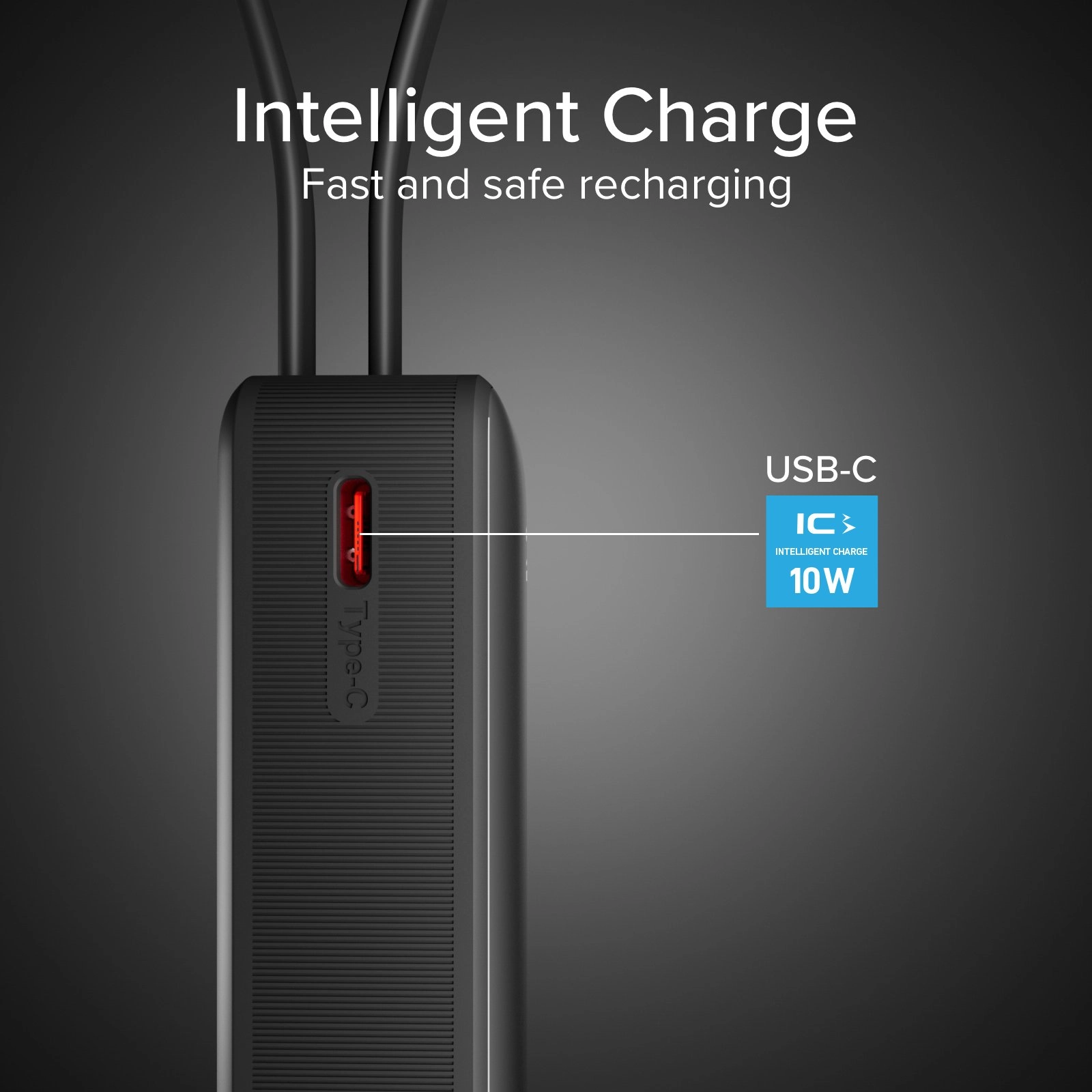 Powerbank SBS TEBB5000LCDTCK 5000mAh 10W Wbudowany kabel USB-C Czarny