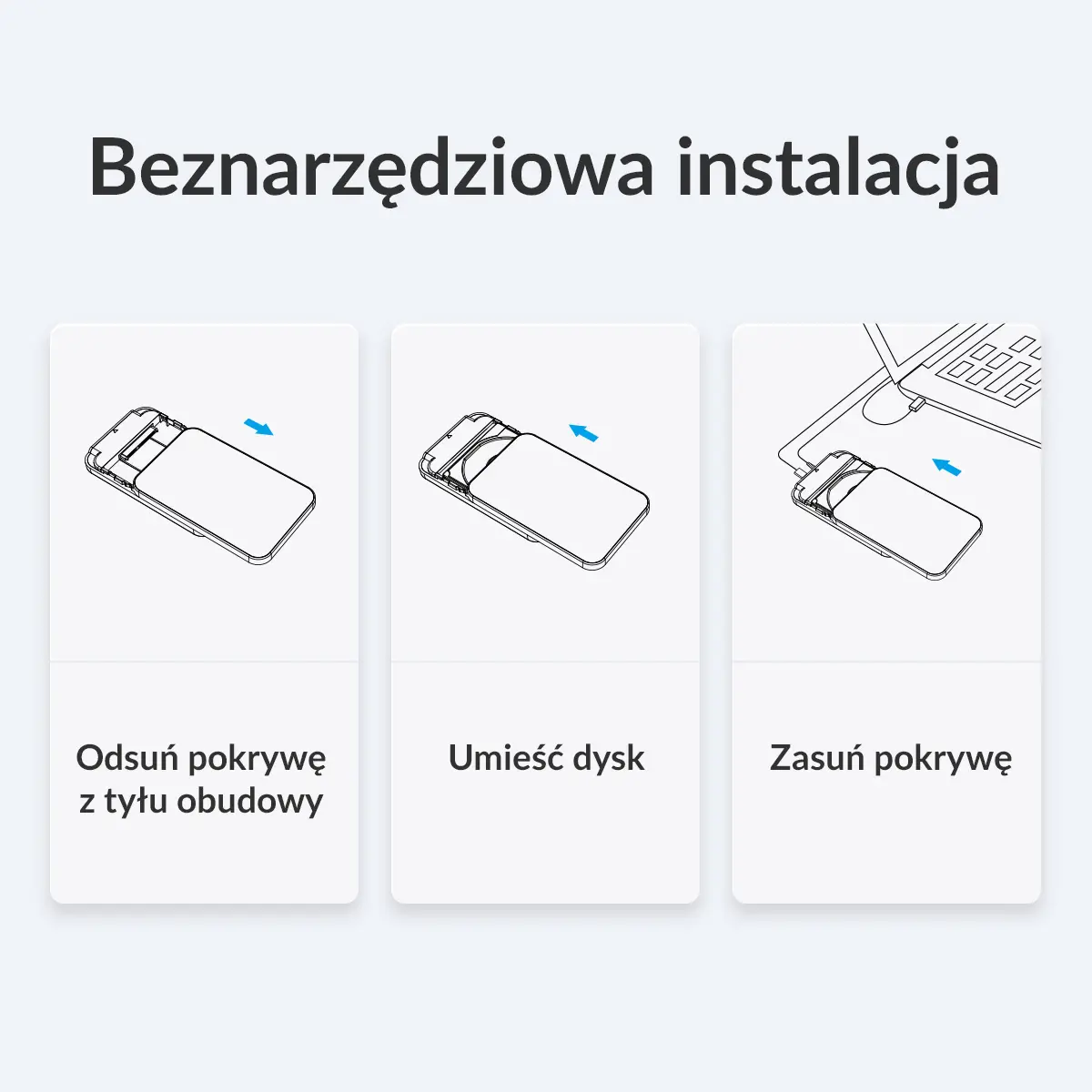 Obudowa Orico 25PW1-U3-BK-EP-HW HDD/SSD 2,5" Czarny