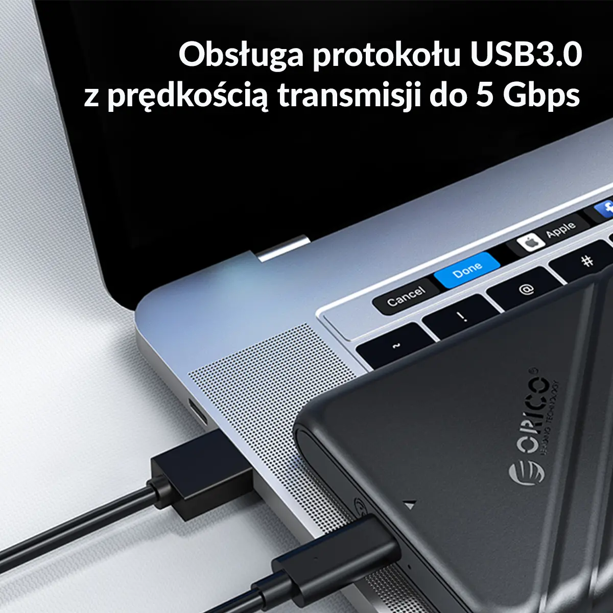 Obudowa Orico 25PW1-U3-BK-EP-HW HDD/SSD 2,5" Czarny