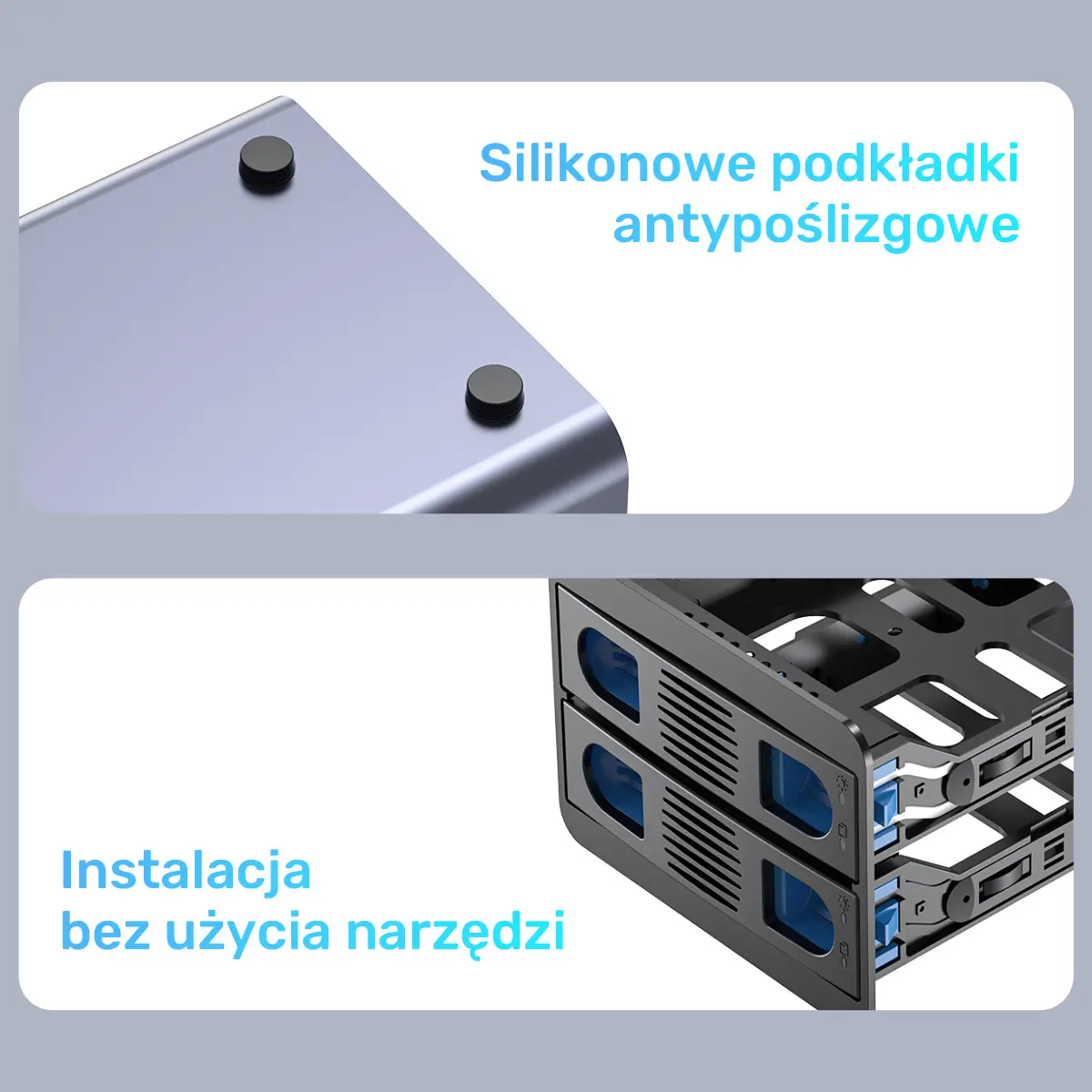 Kieszeń Unitek S1308A01-EU SATA 2,5"/3,5" SATA HDD/SSD Szary
