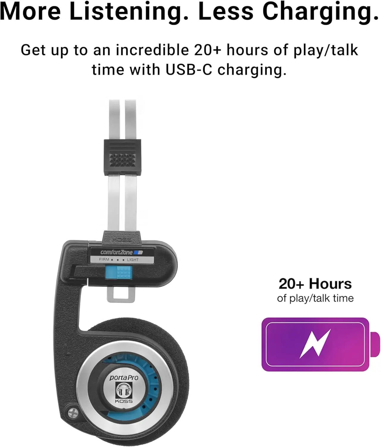 Słuchawki bezprzewodowe Koss Porta Pro Wireless 2.0 Nauszne Bluetooth 5.2 Czarno-srebrny