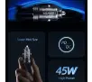 Ładowarka samochodowa USAMS USB+USB-C 45W Fast Charge Fioletowy