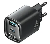 USAMS 30W GaN USB-C/USB-A Fast Charging XC Series Czarny