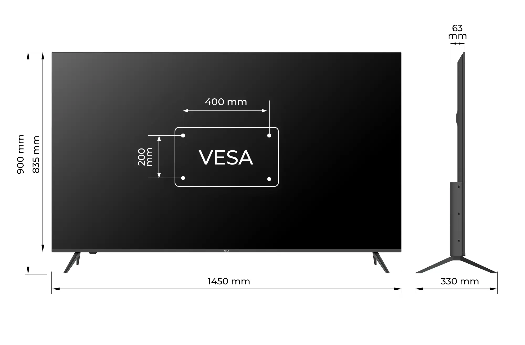 Telewizor KIVI 65U760QB 65" LED 4K Android TV DVB-T2