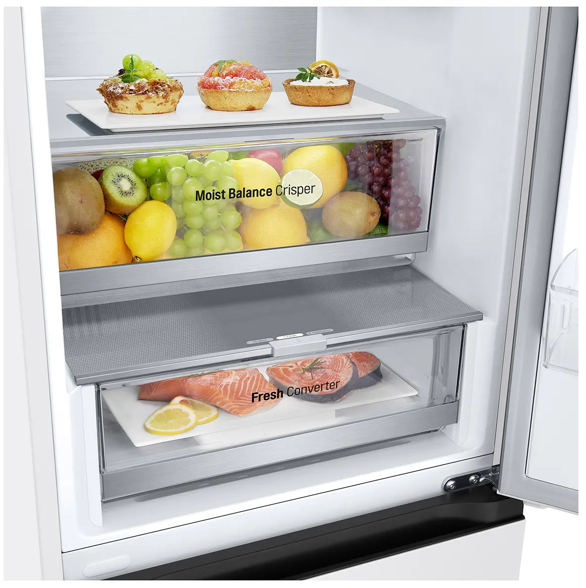 Lodówka LG GBV5250DSW Pełny No Frost 203cm Komora świeżości Zdalne sterowanie Biały