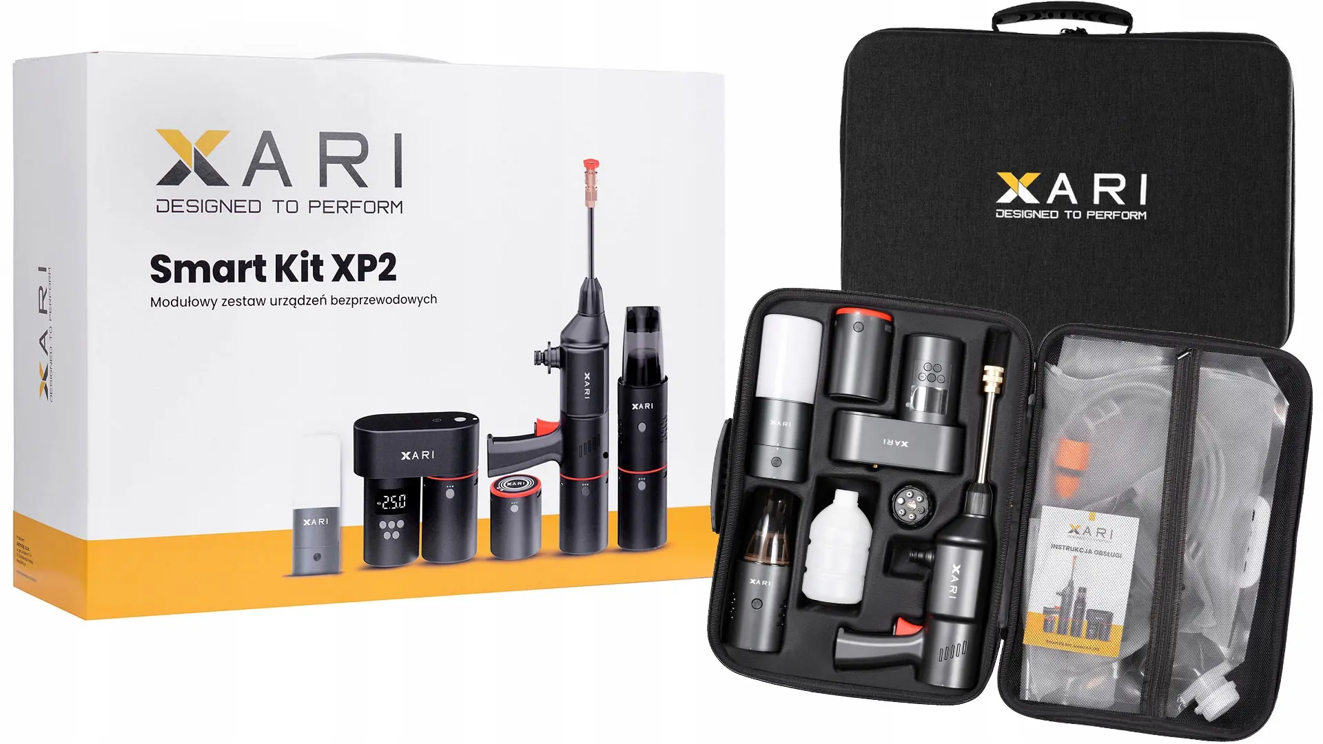 Zestaw Xari Smart Kit XP2 5w1 Odkurzacz Kompresor Myjka Powerbank Latarka