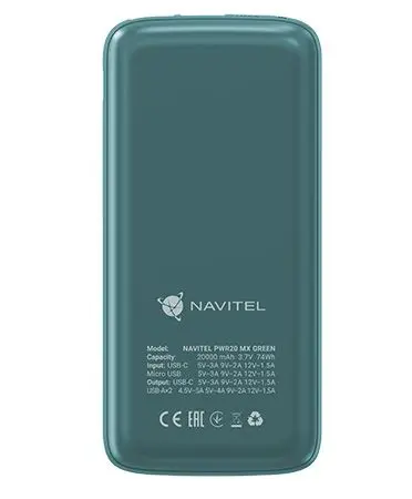 Powerbank Navitel PWR20 MX 20000mAh 22,5W Zielony