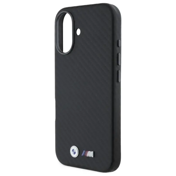 Etui BMW Carbon Wrapped Metal do iPhone 16 Czarny
