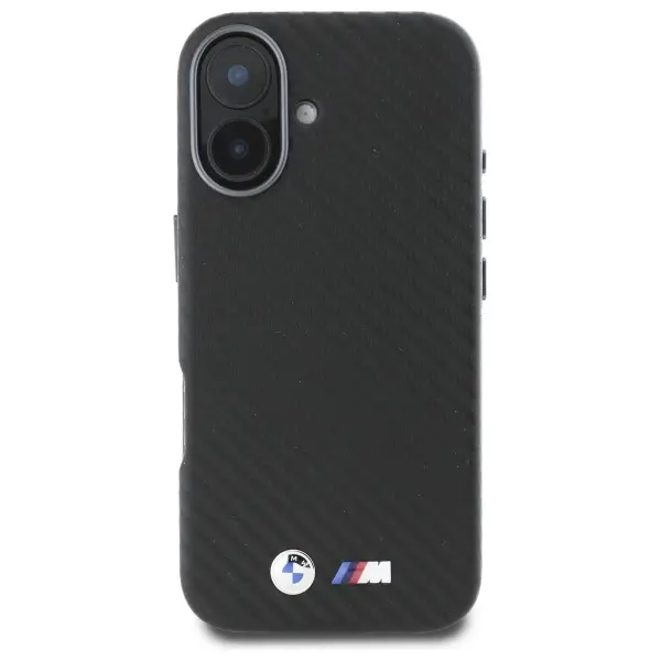 Etui BMW Carbon Wrapped Metal do iPhone 16 Czarny