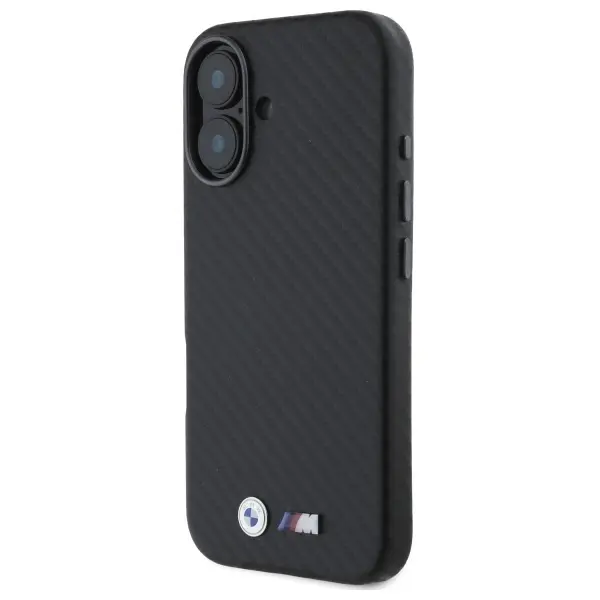 Etui BMW Carbon Wrapped Metal do iPhone 16 Czarny