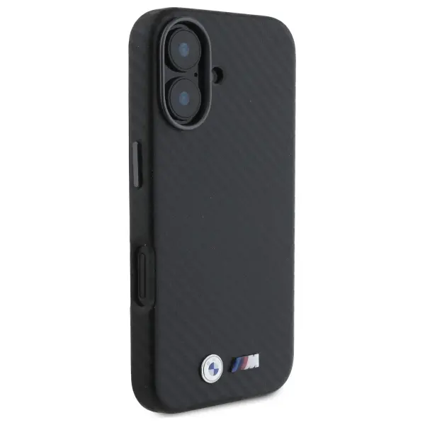 Etui BMW Carbon Wrapped Metal do iPhone 16 Czarny