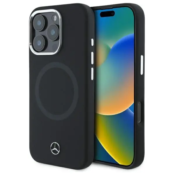 Etui Mercedes-Benz Silicone Tonal Logo MagSafe do iPhone 16 Pro Czarny