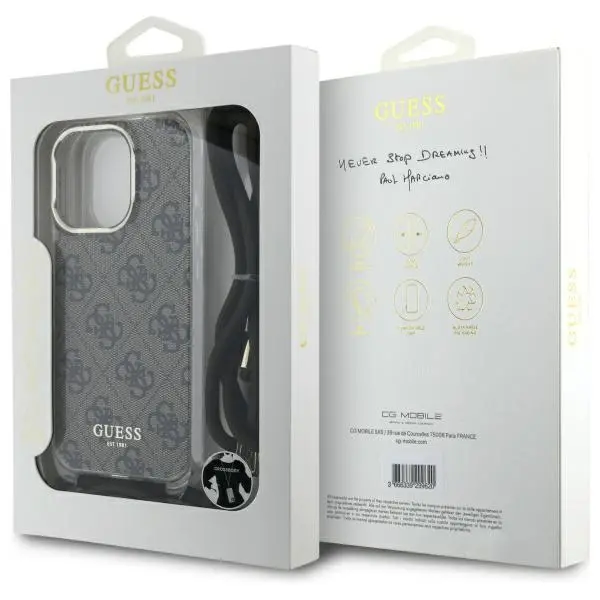 Etui Guess Crossbody Cord 4G Print do iPhone 16 Pro Brązowy