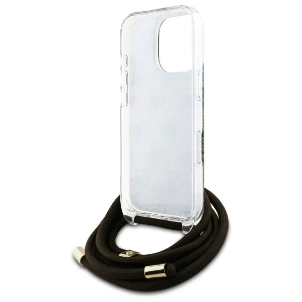 Etui Guess Crossbody Cord 4G Print do iPhone 16 Pro Brązowy