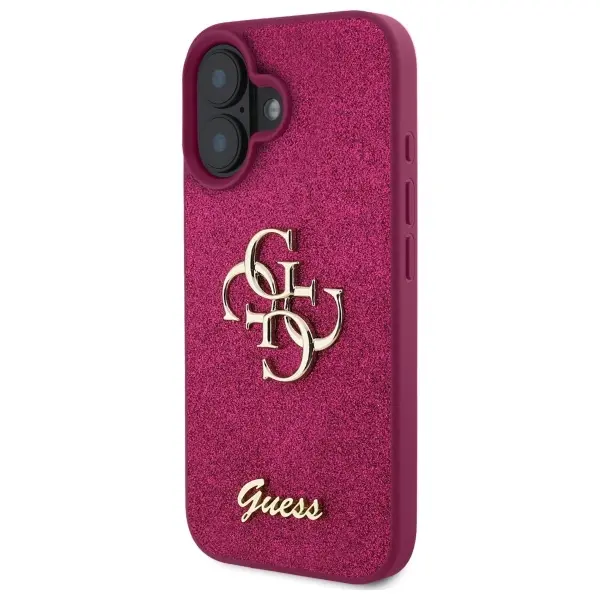 Etui Guess Fixed Glitter Big 4G do iPhone 16 Fioletowy