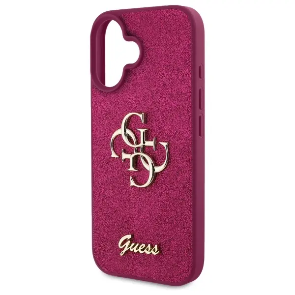 Etui Guess Fixed Glitter Big 4G do iPhone 16 Fioletowy