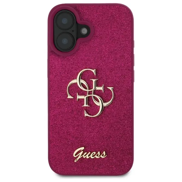 Etui Guess Fixed Glitter Big 4G do iPhone 16 Fioletowy