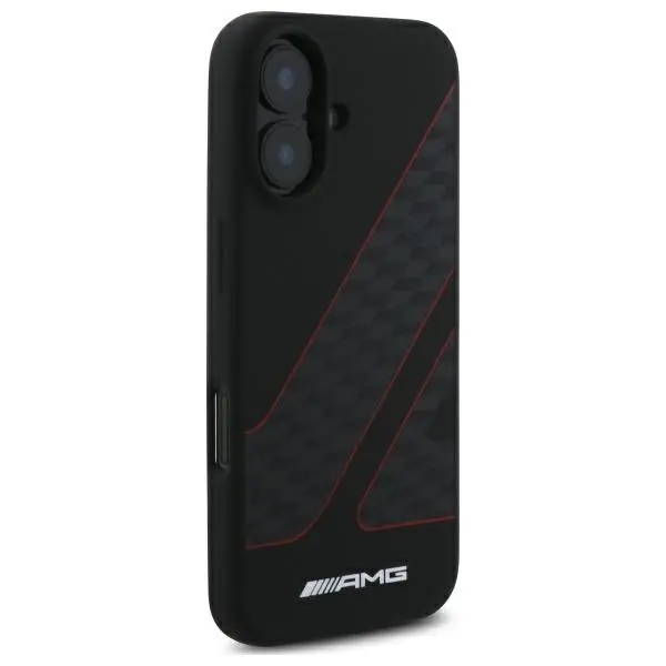 Etui Mercedes-Benz Checkered Flag Pattern MagSafe do iPhone 16 Czarny