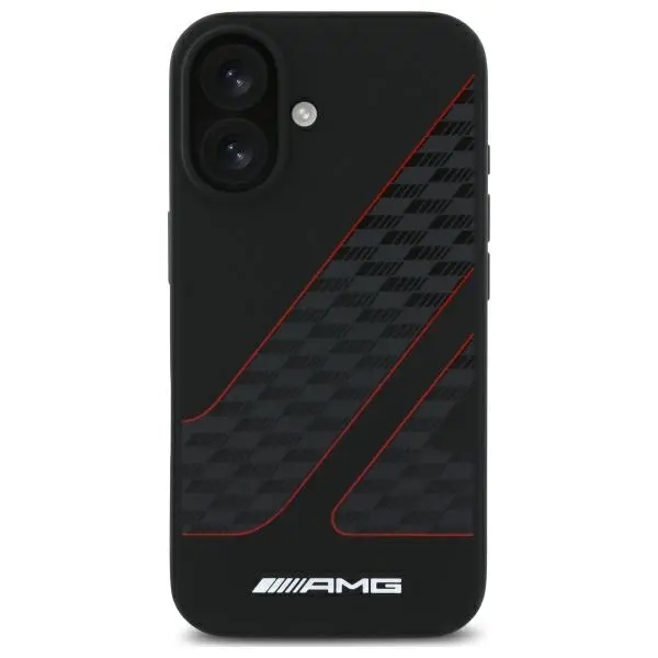 Etui Mercedes-Benz Checkered Flag Pattern MagSafe do iPhone 16 Czarny