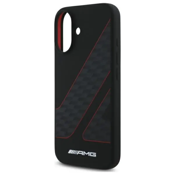 Etui Mercedes-Benz Checkered Flag Pattern MagSafe do iPhone 16 Czarny