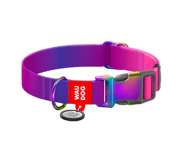 Waudog nylonowa z kodem QR rozmiar M Gradient fioletowy