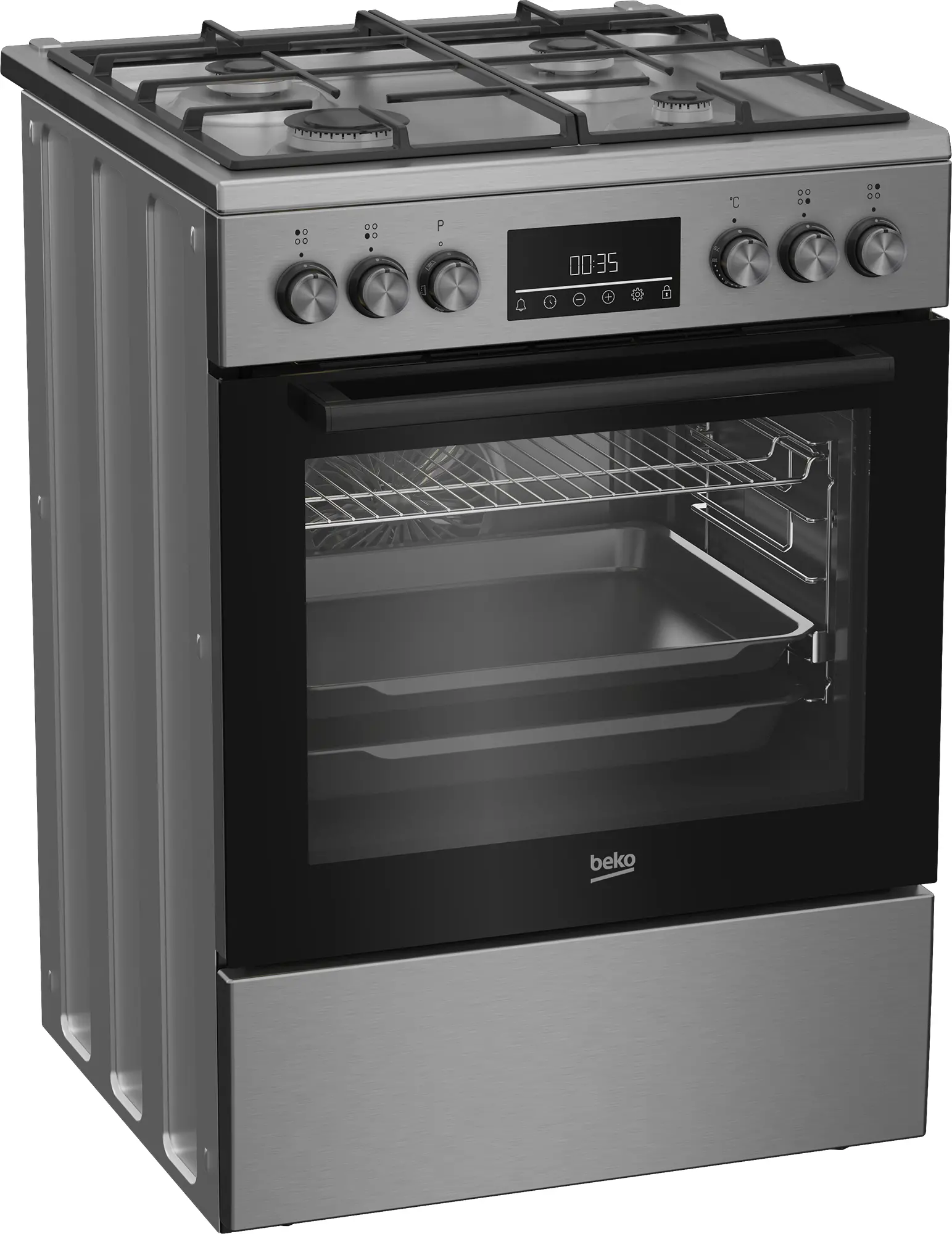 Kuchnia gazowo-elektryczna Beko b300 FBM62330GXTN Termoobieg